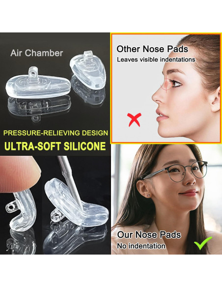 5 Pares Almohadillas de Silicona Ptslkhn para Gafas - Antideslizantes