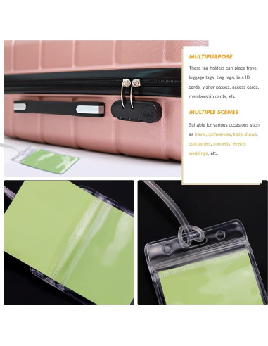 100 Soportes de Etiquetas Transparentes WYOMER con Correas