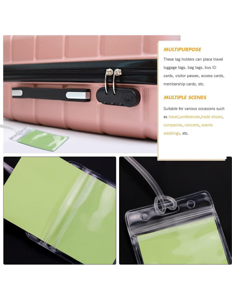 100 Soportes de Etiquetas Transparentes WYOMER con Correas