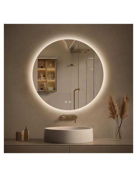 Espejo LED Retroiluminado LOVESPEJO 61x61 cm Anti-Vapor 3 Colores