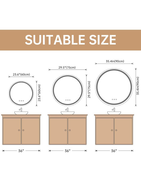 Espejo LED Retroiluminado LOVESPEJO 61x61 cm Anti-Vapor 3 Colores