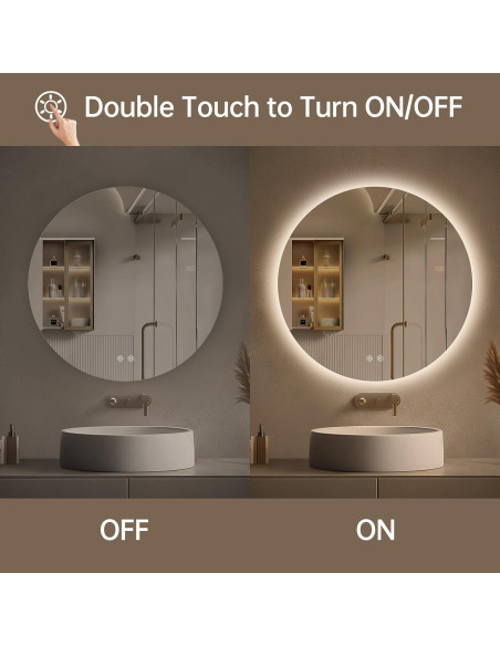 Espejo LED Retroiluminado LOVESPEJO 61x61 cm Anti-Vapor 3 Colores