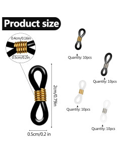 Conector de Cadena para Gafas JIYIN Pack 40 Piezas Silicona 2