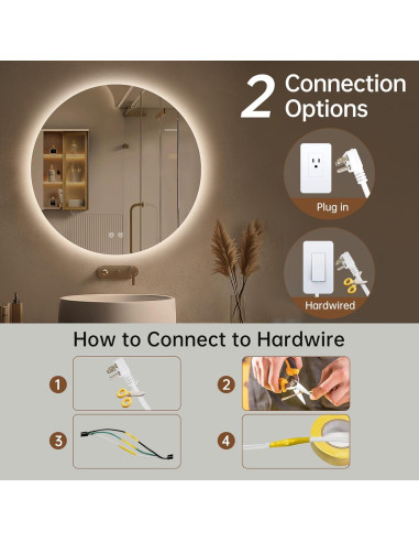 Espejo LED Retroiluminado LOVESPEJO 61x61 cm Anti-Vapor 3 Colores