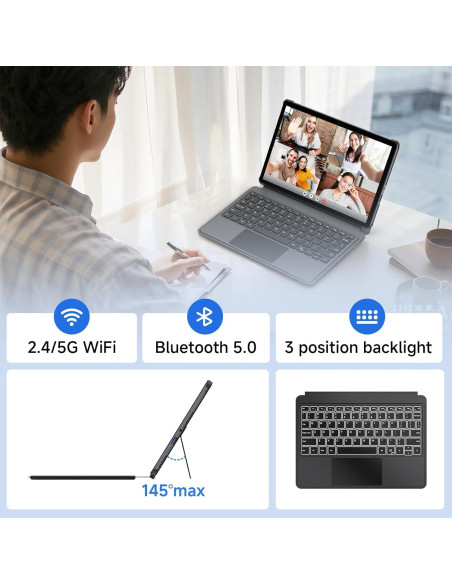 Laptop 2 en 1 EYY 10.1" Touch, 12GB RAM, 256GB SSD, Win 11