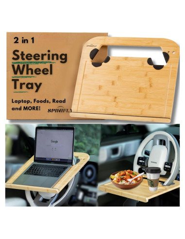 Bandeja de Coche SPINIFLY 2 en 1 para Laptop y Comida