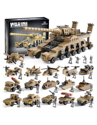 Juguete de Construcción Militar KAZI 33 en 1 con Soldados