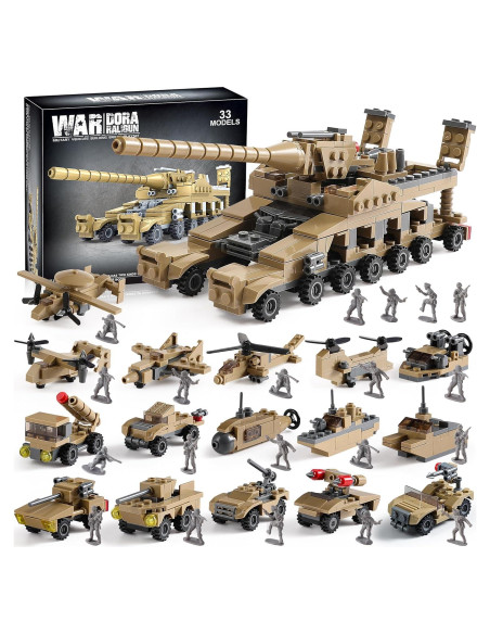 Juguete de Construcción Militar KAZI 33 en 1 con Soldados