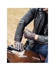 Guantes de Cuero Táctiles YISEVEN para Hombre 100% Lana Oveja 2