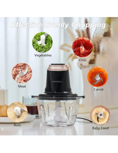 Picadora de Alimentos Eléctrica Cenpepglo 2L 400W Negra 2