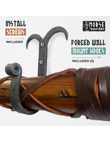 Hacha Vikinga de Dos Manos Norse Tradesman con Runas - 61 cm