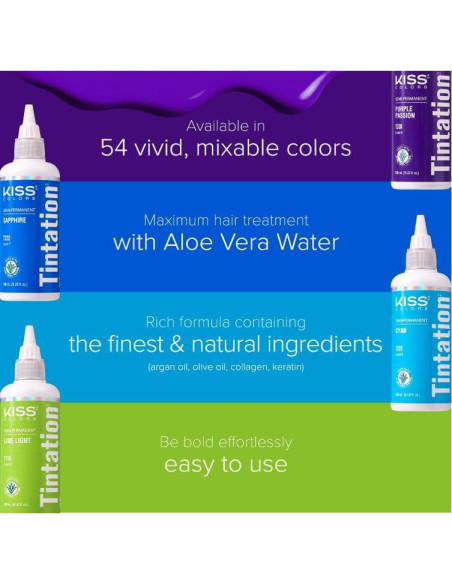 Kiss Tintation Tratamiento Color Cabello Semi-Permanente 148 mL Violeta Africano