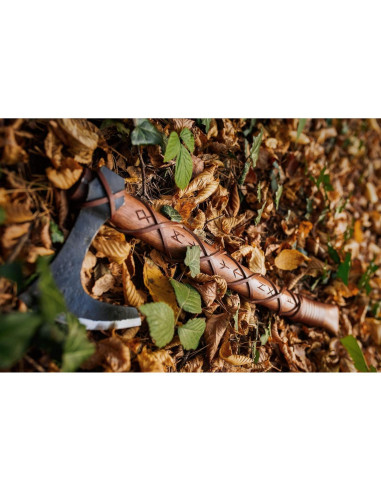 Hacha Vikinga de Dos Manos Norse Tradesman con Runas - 61 cm