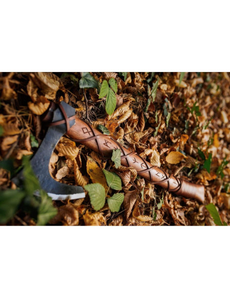 Hacha Vikinga de Dos Manos Norse Tradesman con Runas - 61 cm