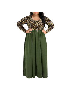 Vestido Maxi Talla Grande Nemidor Estampado Chevron con Bolsillos