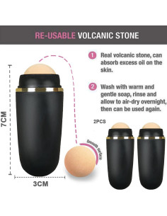 Rodillo Facial Volcánico Absorbente de Aceite Ngup Ray 2 PCS 2