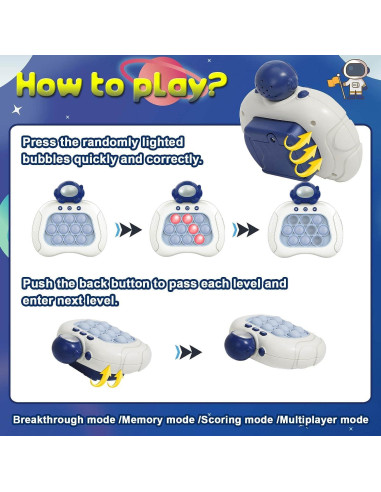 Juego Antiestrés Azyh Consola de Astronauta Azul 999 Niveles