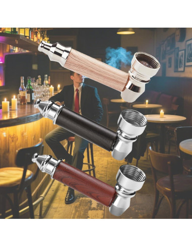 Juego de pipas de tabaco 3 piezas madera Genérico con accesorios