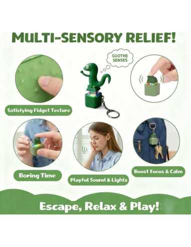 Llave de Lizard Antiestrés con Sonido y Luz LED - A-Mix