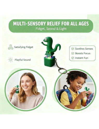 Llave de Lizard Antiestrés con Sonido y Luz LED - A-Mix