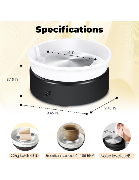 Rueda de Alfarería Innofans 6" (15.24 cm) Kit Completo