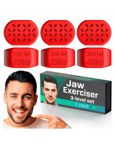 Ejercitador de Mandíbula MHH - 2 Pcs 18 kg para Tonificar