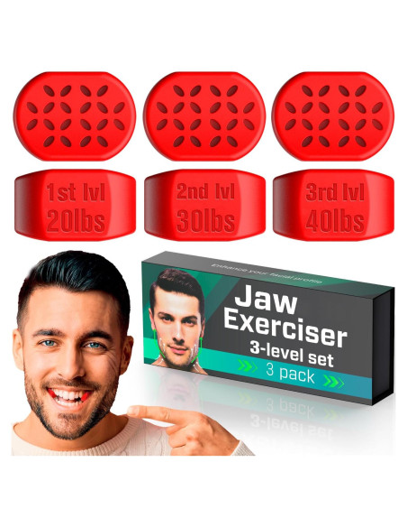 Ejercitador de Mandíbula MHH - 2 Pcs 18 kg para Tonificar