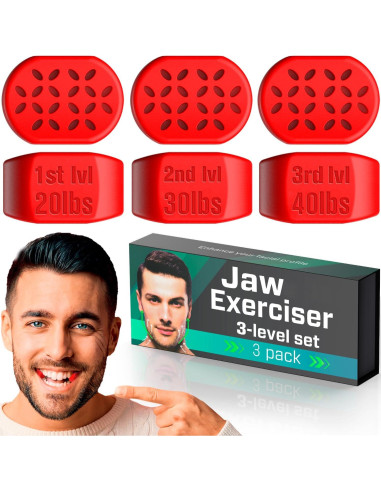 Ejercitador de Mandíbula MHH - 2 Pcs 18 kg para Tonificar