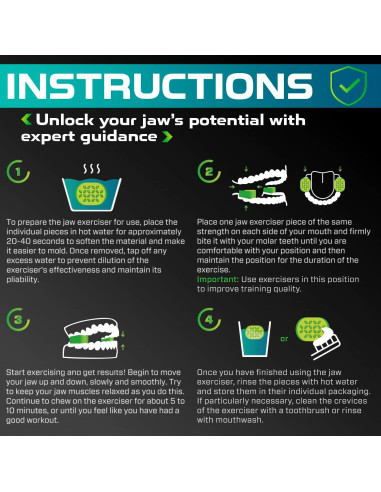 Ejercitador de Mandíbula MHH - 2 Pcs 18 kg para Tonificar