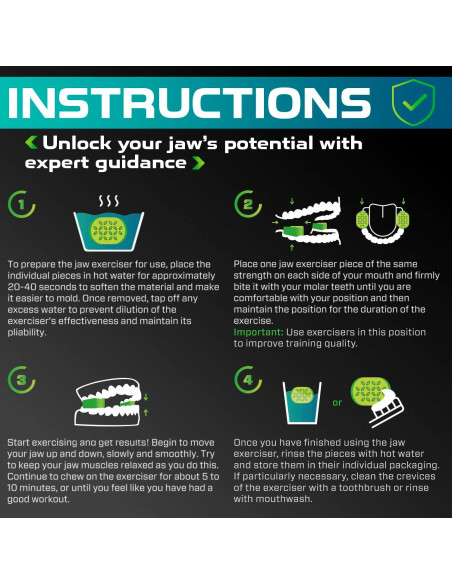 Ejercitador de Mandíbula MHH - 2 Pcs 18 kg para Tonificar