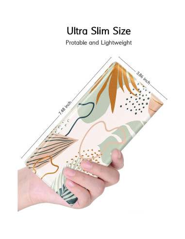 Billetera RFID Delgada para Mujeres Nipichsha - Hojas Boho