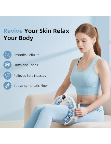 Rodillo de Masaje Anticelulitis LOTPICK Azul 25.9x25x4cm