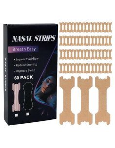 Tiras Nasales QUANROL para Ronquidos - 60 Piezas Hipoalergénicas