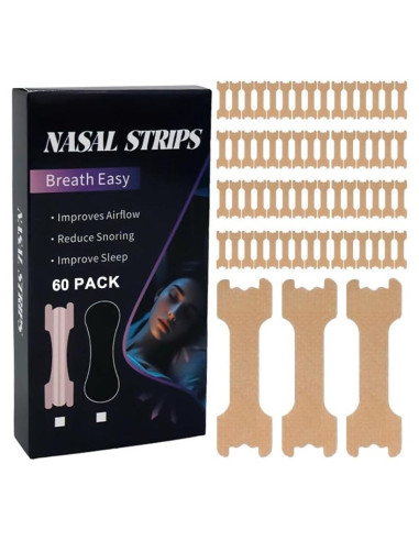 Tiras Nasales QUANROL para Ronquidos - 60 Piezas Hipoalergénicas