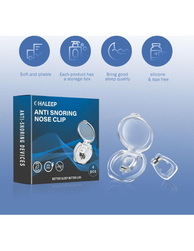 Clip Nasal Anti Ronquidos OHALEEP Silicona Ajustable M