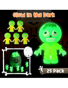 25 Mini Zombies Luminiscentes para Halloween - VioraWhite 2