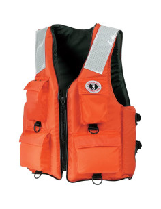Chaleco Industrial Mustang Survival Naranja S con 4 Bolsillos 2