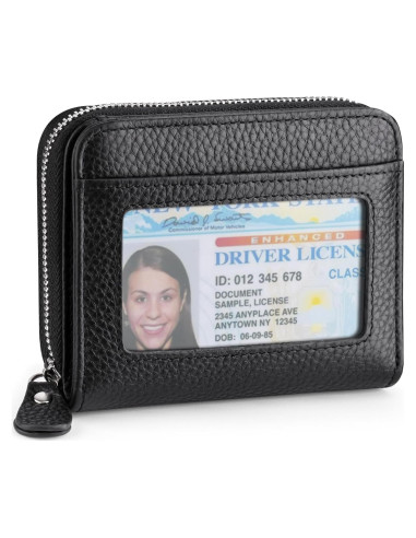 Billetera Pequeña de Cuero Genuino XINNSTAR con Bloqueo RFID