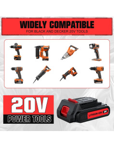 Batería de Reemplazo Black and Decker 20V Max 3.8Ah Litio 2Pack 2