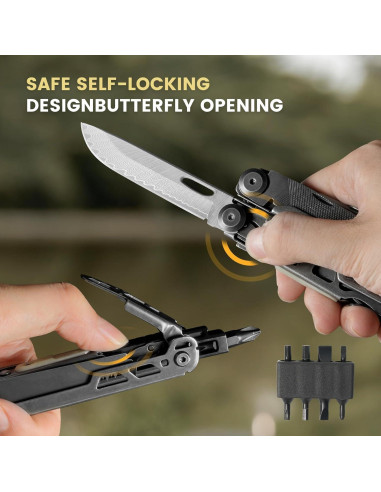 Multiherramienta 33-en-1 WOBANK Acero Inoxidable Camping