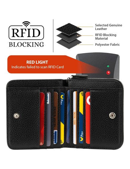 Billetera Pequeña de Cuero Genuino XINNSTAR con Bloqueo RFID