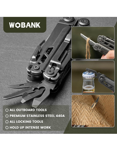 Multiherramienta 33-en-1 WOBANK Acero Inoxidable Camping