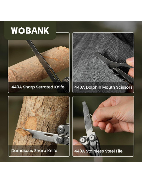 Multiherramienta 33-en-1 WOBANK Acero Inoxidable Camping