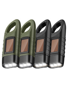 Juego de 4 Linternas de Manivela Solar Mudder LED Emergencia