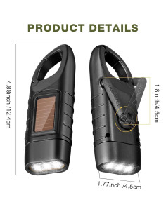 Juego de 4 Linternas de Manivela Solar Mudder LED Emergencia 2