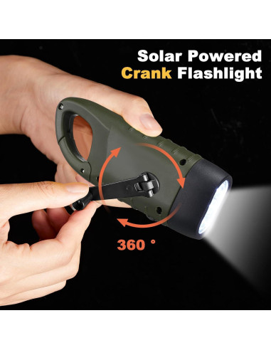 Juego de 4 Linternas de Manivela Solar Mudder LED Emergencia