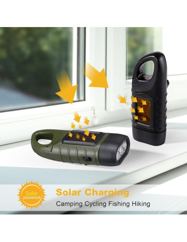 Juego de 4 Linternas de Manivela Solar Mudder LED Emergencia