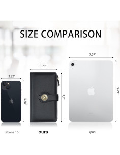 Billetera de Mujer Travelambo RFID Clutch Trifold Negra 2