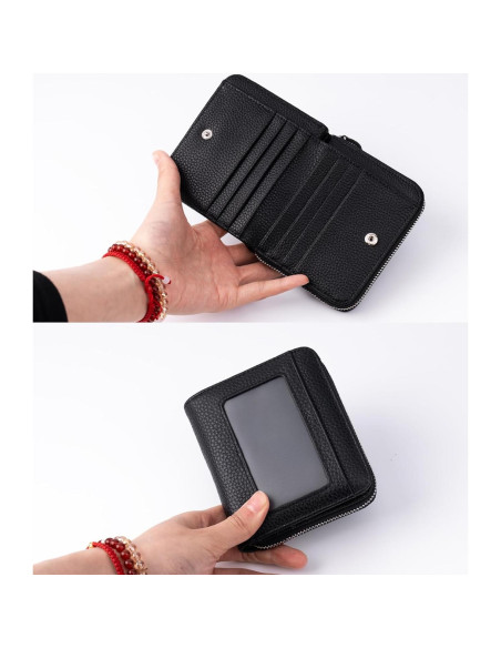 Billetera Pequeña de Cuero Genuino XINNSTAR con Bloqueo RFID