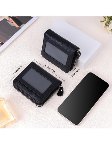 Billetera Pequeña de Cuero Genuino XINNSTAR con Bloqueo RFID